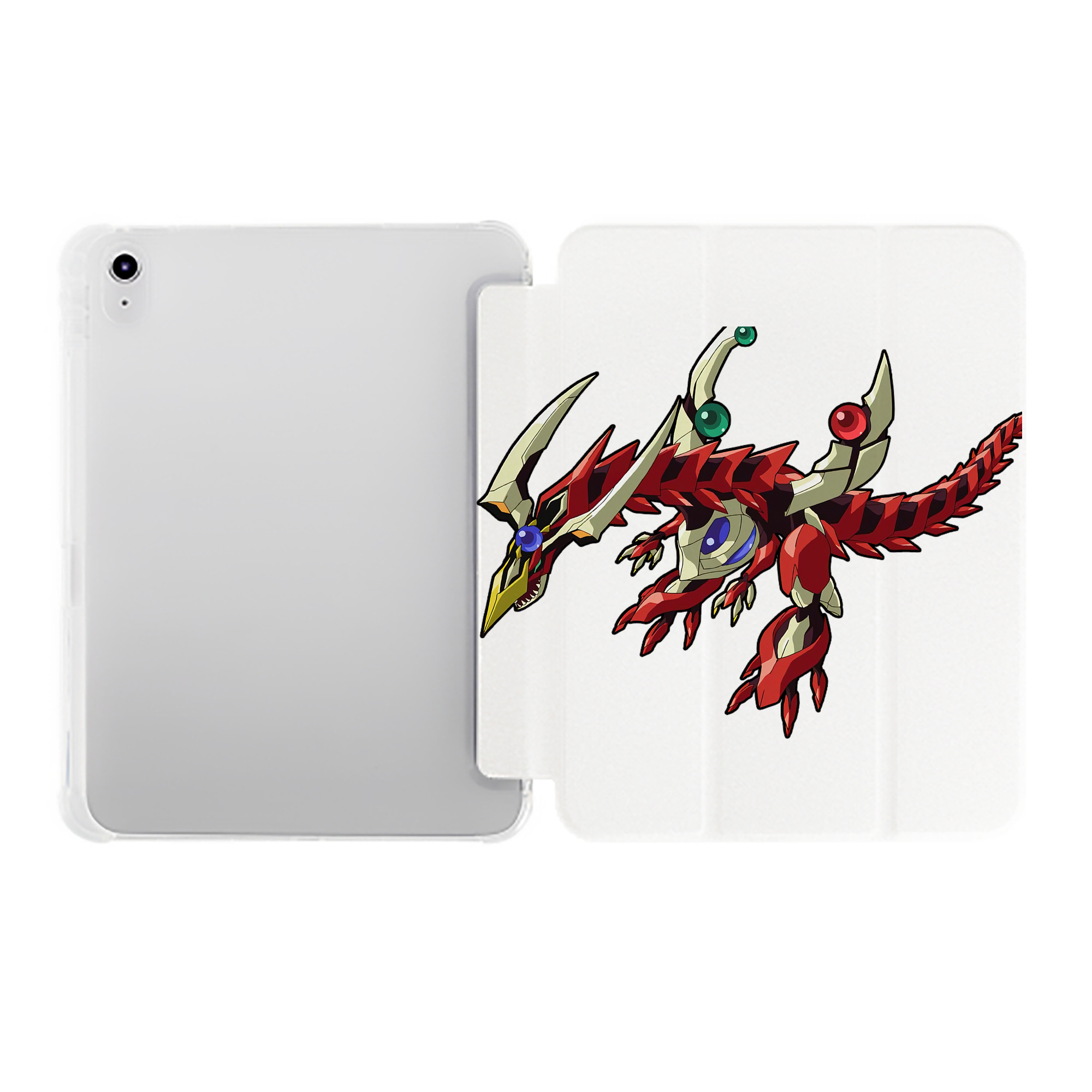 （画像用） 遊☆戯☆王 Yu-Gi-Oh! IPad ケース ペン収納付き 三つ折りスタンド PUレザー×シリコン 対応機種9.5/10.5/10.9インチ